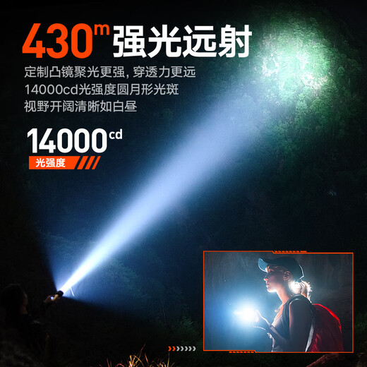 Philips (PHILIPS) flashlight strong light flashlight super bright 200000 through the sky household small military outdoor lighting emergency light SFL2203