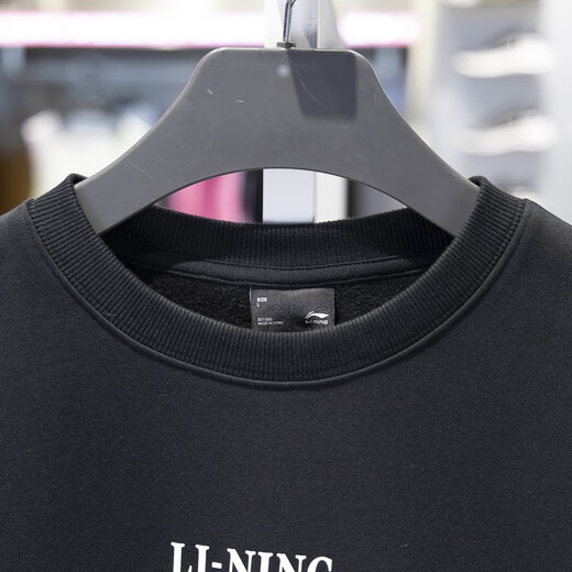 Li Ning sweatshirt men's 2024 new sport trend series plush warm pullover top AWDU679 AWDU679-3 black L