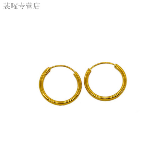 He Jiagong Lao Phoenix new fashion high quality plain hoop earrings hoop earrings feminine style hoop 2.0 star earrings a pair of the same style Lao Phoenix