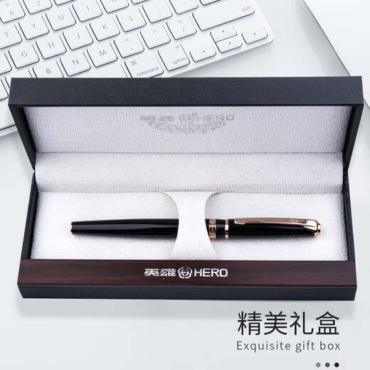 
Hero (HERO) Pen H701 Fashion 10K Gold Pen Tip Men and Women Practice Signature Pen Birthday Gift Black Single Plug
