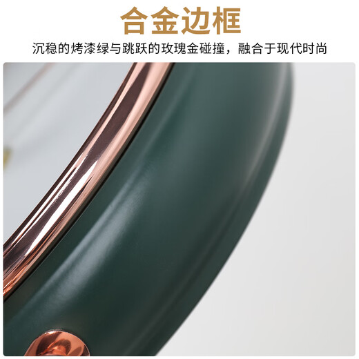 Hense clock display living room desktop clock fashion simple table clock home quartz clock HD8093 painted green + alloy frame