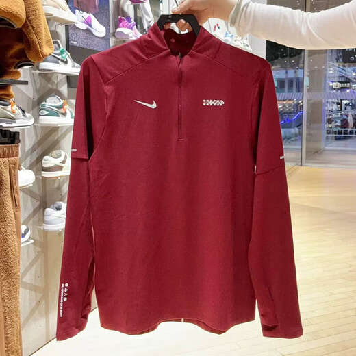 Nike (Nike) Camiseta de manga larga Men's 2025 Summer New Sports Training Collar Collar Collar HV8212-677 HV8212-677 Rojo/Año Nuevo estilo L L