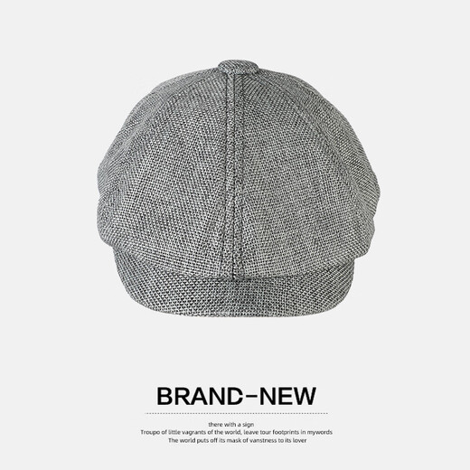 SOMUBAY hat men's spring and autumn beret middle-aged dad British retro progressive hat octagonal hat newsboy hat men's four-season hat black one size fits 56-61CM