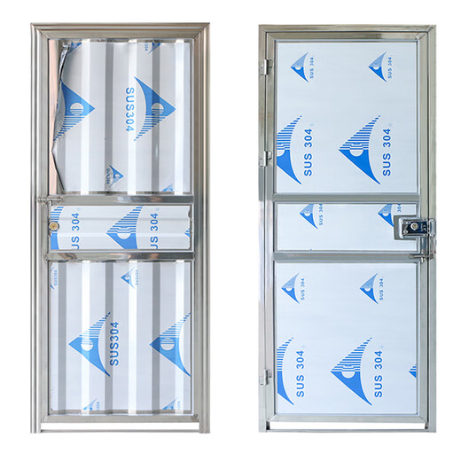 Qilicai Foshan stainless steel door rural thickened 304 stainless steel door single opening simple toilet door 201 toilet door 201 wave door (ready in stock) 90x200cm