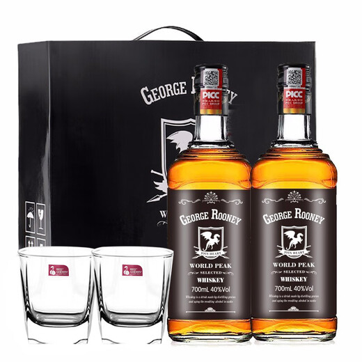 久知心洋酒威士忌 700ml*2瓶礼盒装配威士忌杯