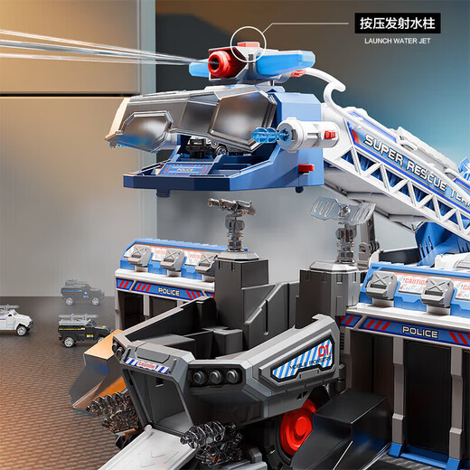 IDOL CAT Track Alloy Car Educational Toy Boy Birthday Gift 3-6 Years Old Boy Baby Children's Day Children's Day Police Car 12 Alloy Car + Airplane + Exquisite Gift Box Sam's Same Style Can Spray Water 23456 Years Old