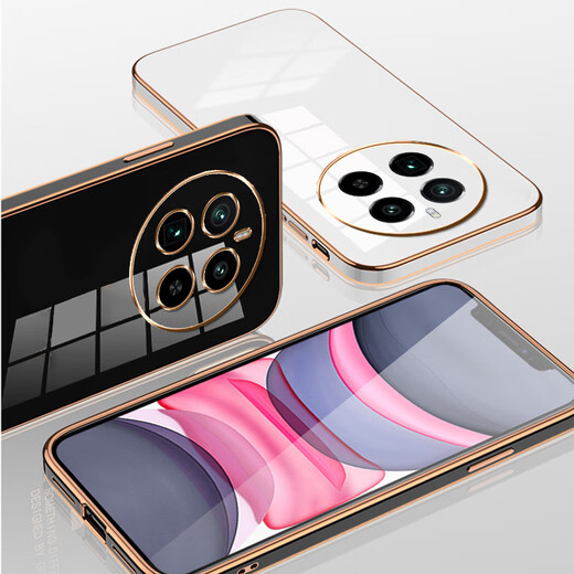 
Listed for Realme GT5Pro mobile phone case silicone shell RMX3888 anti-fall case full edge lens protective case ultra-thin soft glue electroplating shell Realme GT5Pro [Elegant White]