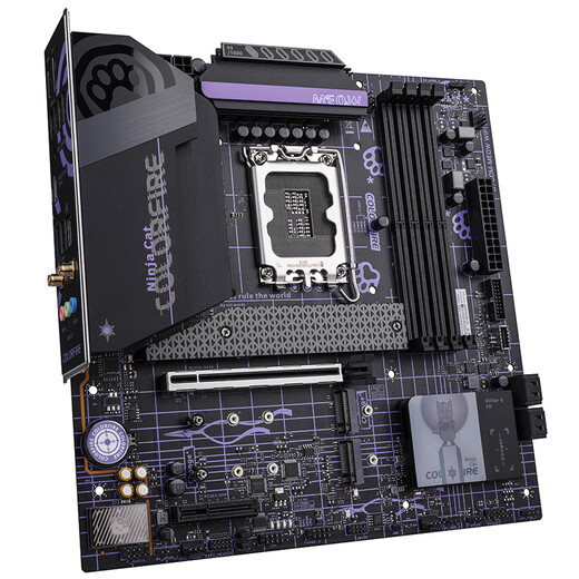 COLORFIRE 主板CPU套装 B760M-MEOW WIFI D5暗影紫+英特尔(Intel) i5-14600KF CPU 主板+CPU套装