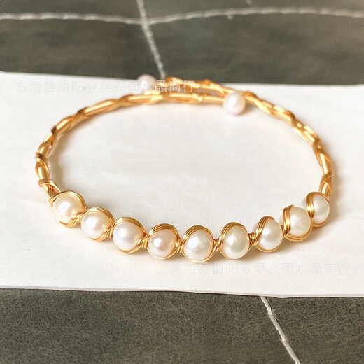 Yangyan moonstone red agate bracelet bracelet white pearl tourmaline natural 14k gold-wrapped wire bracelet labradorite natural white pearl bracelet