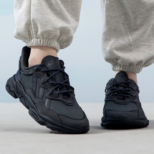 阿迪达斯（adidas）三叶草女鞋男鞋 春季新款时尚休闲透气老爹鞋缓震保暖运动鞋 GY9926/皮质鞋面/深灰/三叶草 41 (内长255mm)