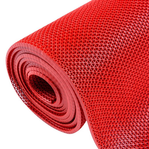 Wenstan W695 Plastik Anti-Rutsch-Bodenmatte PVC Hohl Teppich Gitter wasserdichte Hotelfußmatte 0,9*15 m (5,0 dicker Rot)
