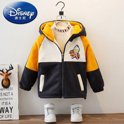 Disney Boys' Jackets Winter Children's New Clothes Fashionable Baby Children's Wool Sweaters Autumn Ultraman Jackets Blue Orchid Velvet Jackets 110