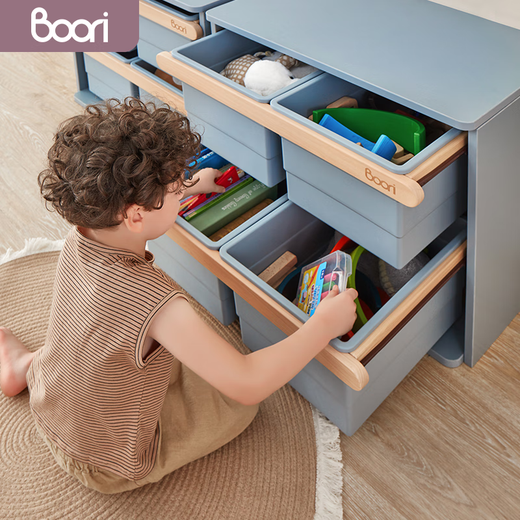 Boori Teddy toy storage cabinet children's large capacity classification locker baby locker kindergarten with storage rack blueberry color