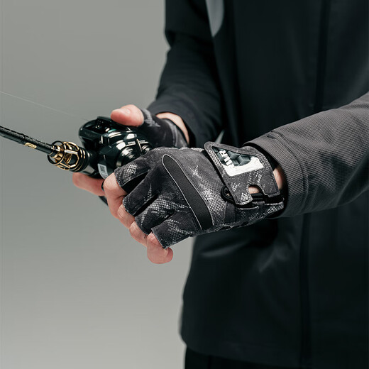 RVVR25/26 Lure Outdoor Fishing Lure Sherry Gloves Soft, Comfortable, Breathable, Non-Slip, Wear-Resistant, High Elasticity, Five Fingers Exposed/Honeycomb Powder M