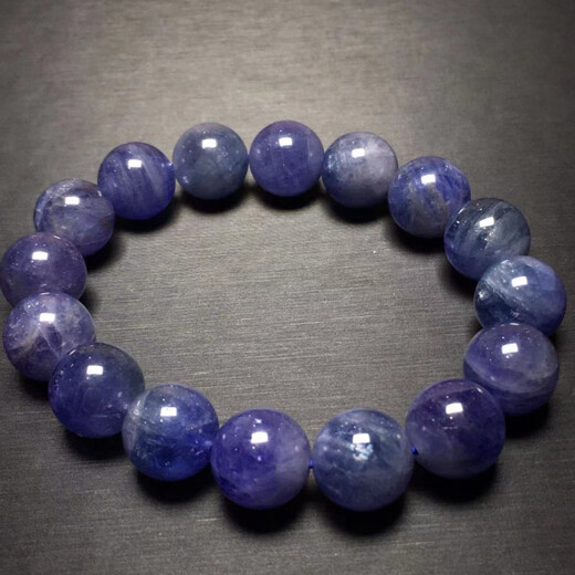 Micro-gifted tanzanite bracelet Tanzannite zoisite bead bracelet 76#13.5mm63g