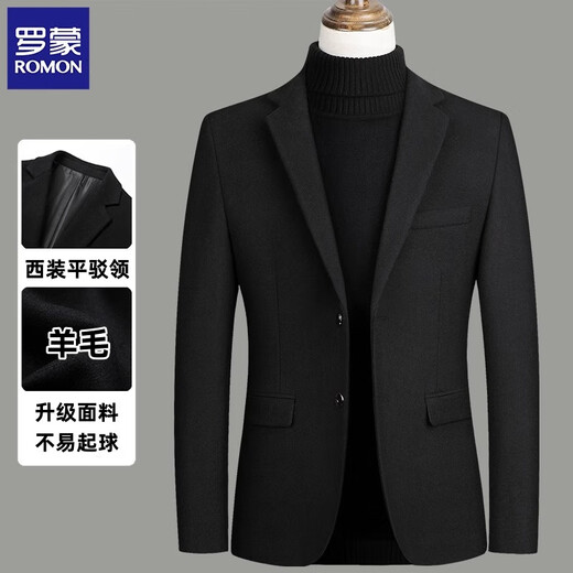 罗蒙羊毛西装外套男春秋季中年商务休闲小西装修身毛呢西服外套男 2078灰色 2XL