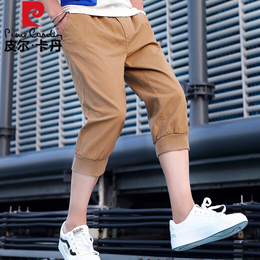 皮尔卡丹（pierre cardin）男士夏季休闲运动短裤七分裤哈伦裤收口小脚马裤青少年潮中裤 2650墨绿色 L