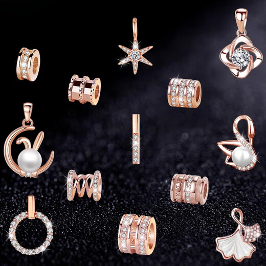 DL 1998 Fat Donglai same style 18K gold pendant single pendant single women's necklace color gold pendant without chain K rose gold color silver charming small waist-rose gold