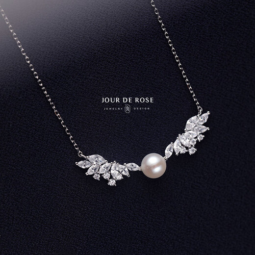 Kechu <Little Angel> original design high-end 925 sterling silver natural pearl necklace clavicle female wings retro fairy necklace freely adjustable within 45CM 1-3 days hair