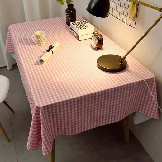 Selected PVC plastic tablecloth, anti-scalding, anti-oil, no-wash tablecloth, girly heart ins rectangular dining table, PVC white plaid 40*60CM (small cover towel)