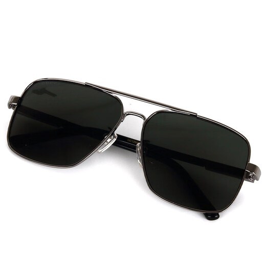 Gucci (Gucci) Gafas de sol Hombres GG1289S Fashion cuadrado Gran marco de metal Sunshade de gafas de sol piloto de viga doble Hombres 001 Hoja negra/gris de pistola