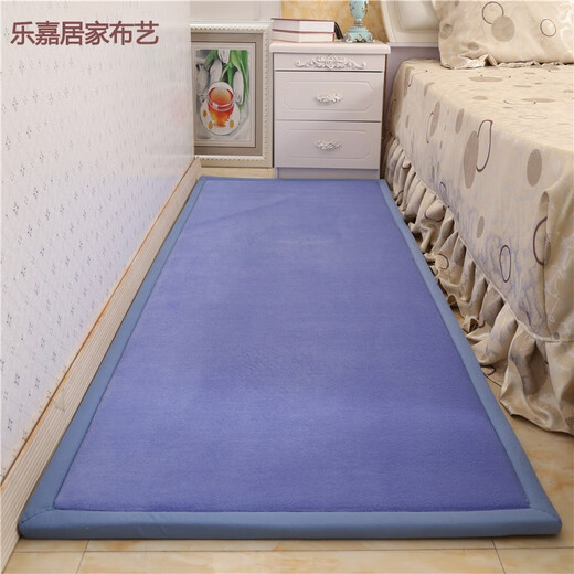 NIANJIE thickened bedside carpet baby anti-fall mat bedroom living room bay window tatami children winter Japanese style light blue width 140 cm length 200 cm