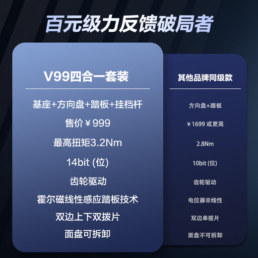 Lai Shida V99 force feedback racing game steering wheel simulator full set of peripherals simulated driving xbox PS4 computer PC Oka 2 Assetto Corsa F1 Horizon 5