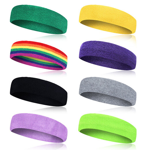 Strong hairband for men spring and summer sports headband pure cotton sweat-absorbing women running headband sweat band fitness hair turban trendy men versatile black