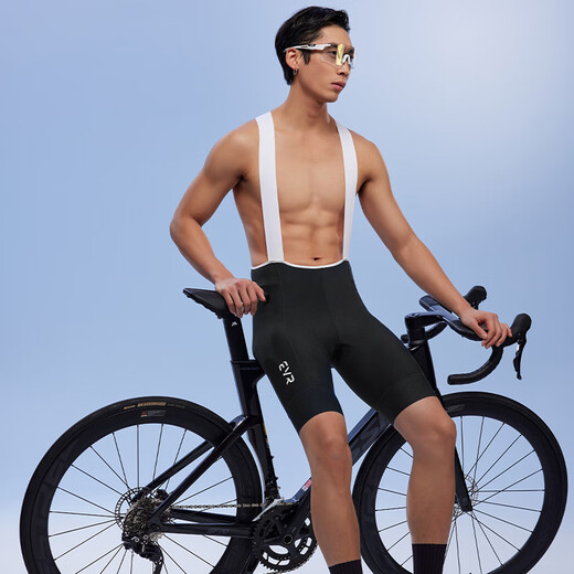 EVR double arrow cycling pants men's summer strap shorts far infrared lycra fabric black L