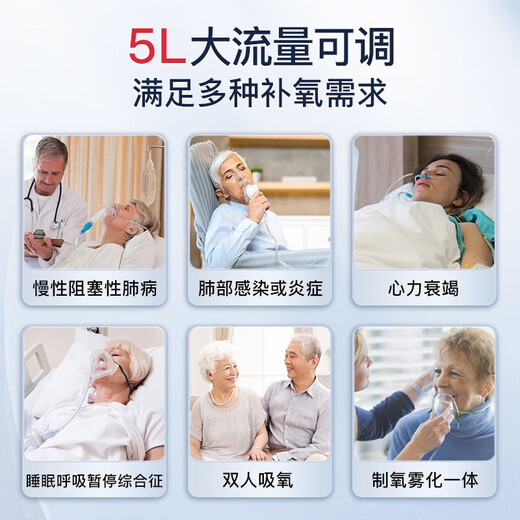 欧姆龙（OMRON）制氧机轻音老人家用大流量吸氧医用分子筛氧气高氧浓度可连呼吸机 【高性价比】【京仓】Y-512W制氧机+制氧大礼包