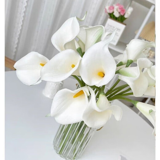Pu Calla Lily Simulierte Blumenbraut Halten Blumen Hochzeitsfotografie Ornamente Home Dekoration Simulation Blumen Geschenkband 20 weiße Calla Lilie