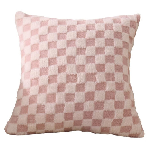Versatile plush pillow cover without core Living room sofa pillow Office back lumbar pillow Bedside cushion cover Tiffany Green - double-sided checkerboard 50x70cm cover + core
