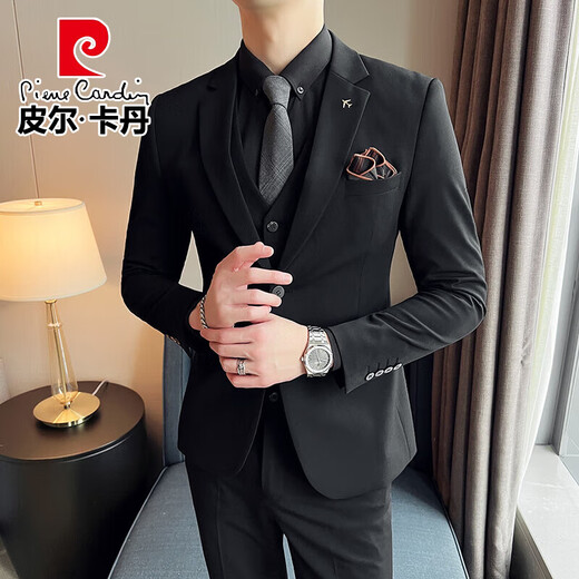 Pierre Cardin Bräutigam Anzug Männer Business Professional Formale Wedding Kleid hübsche lässige, schlanke große Größe Anzug Männer SJT9889 mittelgroße graue dreiköpfige Anzug (Anzug + Hosen + Weste) 2xl Größe 165-185 Gewicht 135-145 Jin [Jin gleich 0,5 kg]