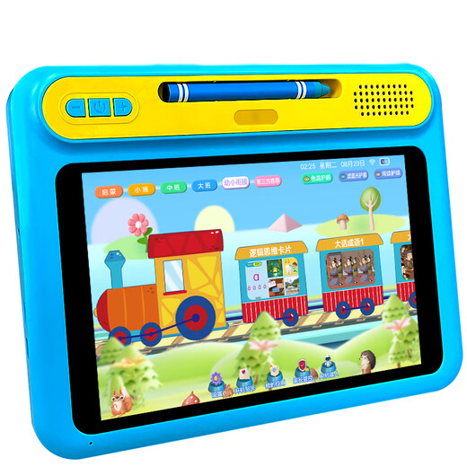 Aixuebao children's early education machine, young children's connection logical thinking machine, Beilehu children's learning machine, 3-6 year old boy and girl toy birthday gift, 8-inch eye protection screen A5V18 flagship version 64G/enlightenment early education + young school connection A5+ blue