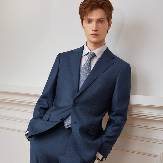 Guillaume de Mons Aojia VBC fabric suit suit for men Milan eye blue high-end business formal wedding suit 2025 spring and summer gray blue two-piece suit top + pants 50