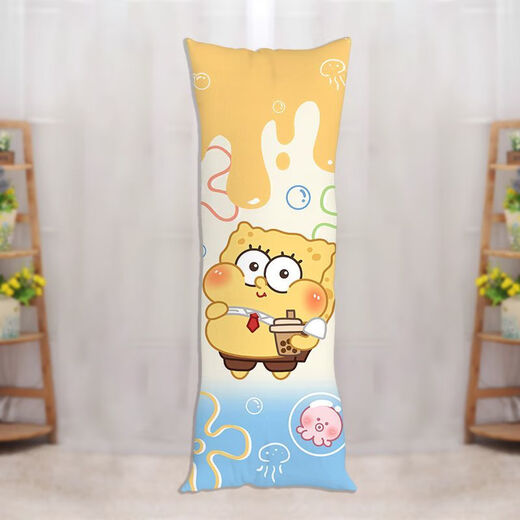 SpongeBob SquarePants Life-size Pillow Pieda Star Long Pillow Cute Cartoon Plush Doll Sleeping Leg Doll SpongeBob SquarePants-4 40x60 cm (half body) baby plush
