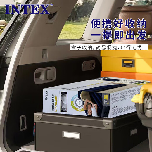 INTEX inflatable mattress home lunch break air mattress sheet single companion folding inflatable bed outdoor moisture-proof mattress new 64756