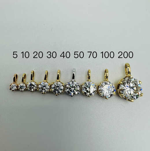 Pop pure 18k gold gold sparkling six-claw moissanite light luxury simple versatile pendant with gold and diamond road pass diy 18k yellow moissanite 20 points (1 piece)