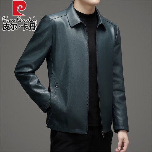 Pierre cardin (pierre cardin) handles Haining genuine leather leather jacket for men 2024 autumn and winter new business sheepskin jacket soft leather temperament men's jacket black single leather 175/92A 125Jin [Jin equals 0.5 kg]-140Jin [Jin equals 0.5 kg]
