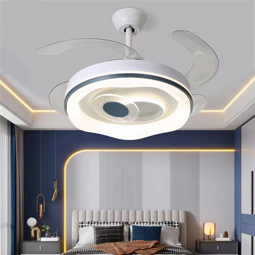 XMSJ Kinderzimmer Unsichtbares Lüfter Licht Modernes einfaches Wohnzimmer Schlafzimmer Dining Studie LED LED LEGING Variable Variable Lüfter Kronleuchter 9922 Modell 42-Zoll