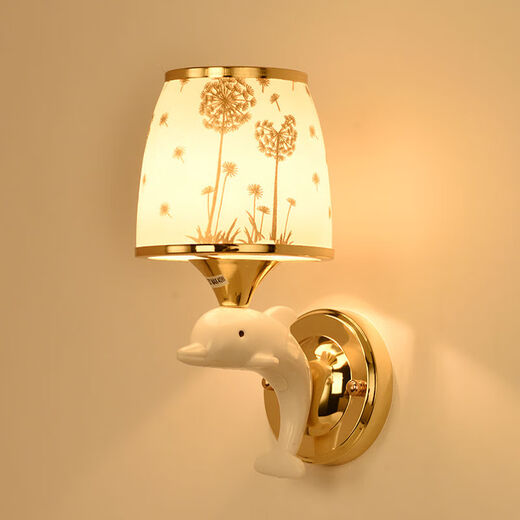 Yaotian remote control dimming wall lamp bedroom bedside lamp LED living room wall lamp hotel hotel stair corridor aisle lamp BD051-double head-cloth cover led warm light three-stop dimming