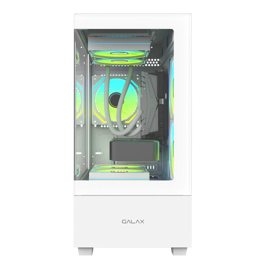 影驰魅影MINI海景房游戏电脑机箱白色（无立柱全视版/三面快拆/支持M-ATX/显卡限长350mm）