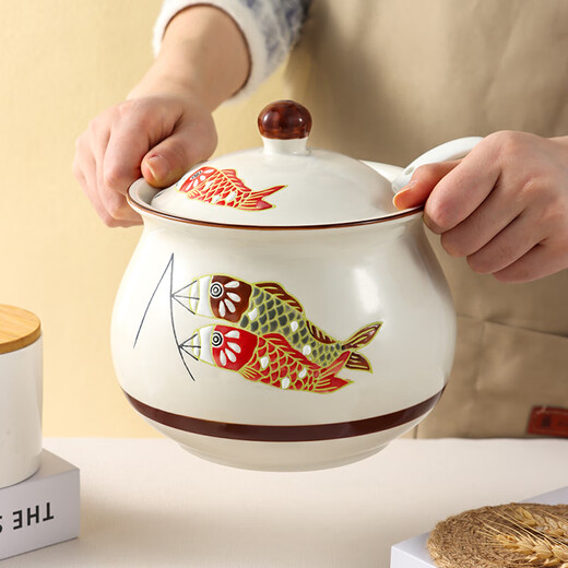 Baijie Ceramic Lard Jar Seasoning Jar High Temperature Resistant Household Large Capacity Sugar Salt Chili Oil Jar Ceramic Jar Set Large