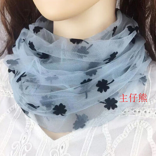
FKSASU small scarf new mesh scarf for women in autumn and winter cervical protection thin style to show white neck cover fashionable and fashionable Lucky flower apricot color [1 package]