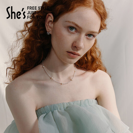 She s Akiko Barbie Fashion Pearl Necklace Niche Design Light Luxury High-end Clavicle Chain Necklace Birthday Gift for Women Silver White H0