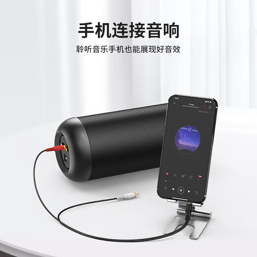 先科（SAST）3.5mm转双莲花头音频线一分二 红白2RCA连接线 电脑电视手机连接 音响箱功放转换线1.5米