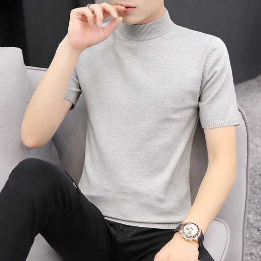 Pierre Cardin 2025 T-shirt à manches courtes de printemps et automne à manches courtes pour hommes à demi-manche en tricot de base pour hommes à manches mi-couleurs à manches mi-couleurs de couleurs solides Q9913 noir m noir M