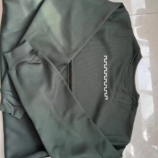 Jihua 3505 new style long-sleeved physical fitness suit for autumn and winter with velvet and reflective markings gray long-sleeved quick-drying crew-neck shirt to keep warm and thickened gray long-sleeved physical suit with velvet version 175/92-96