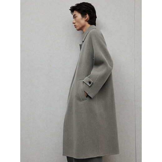 Vêtements pour hommes GXG, conception de boucle avion multicolore, manteau à laine long à la mode, 2024 Nouveau produit d'hiver, gris et vert L