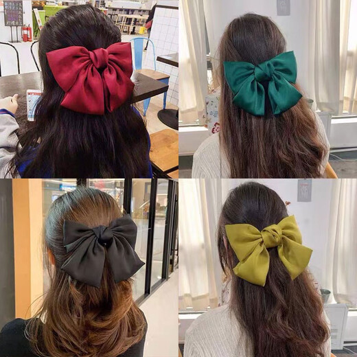 Red bow headband hairpin female back head clip hairpin children's clip Japanese student jk hair accessories headband burgundy
